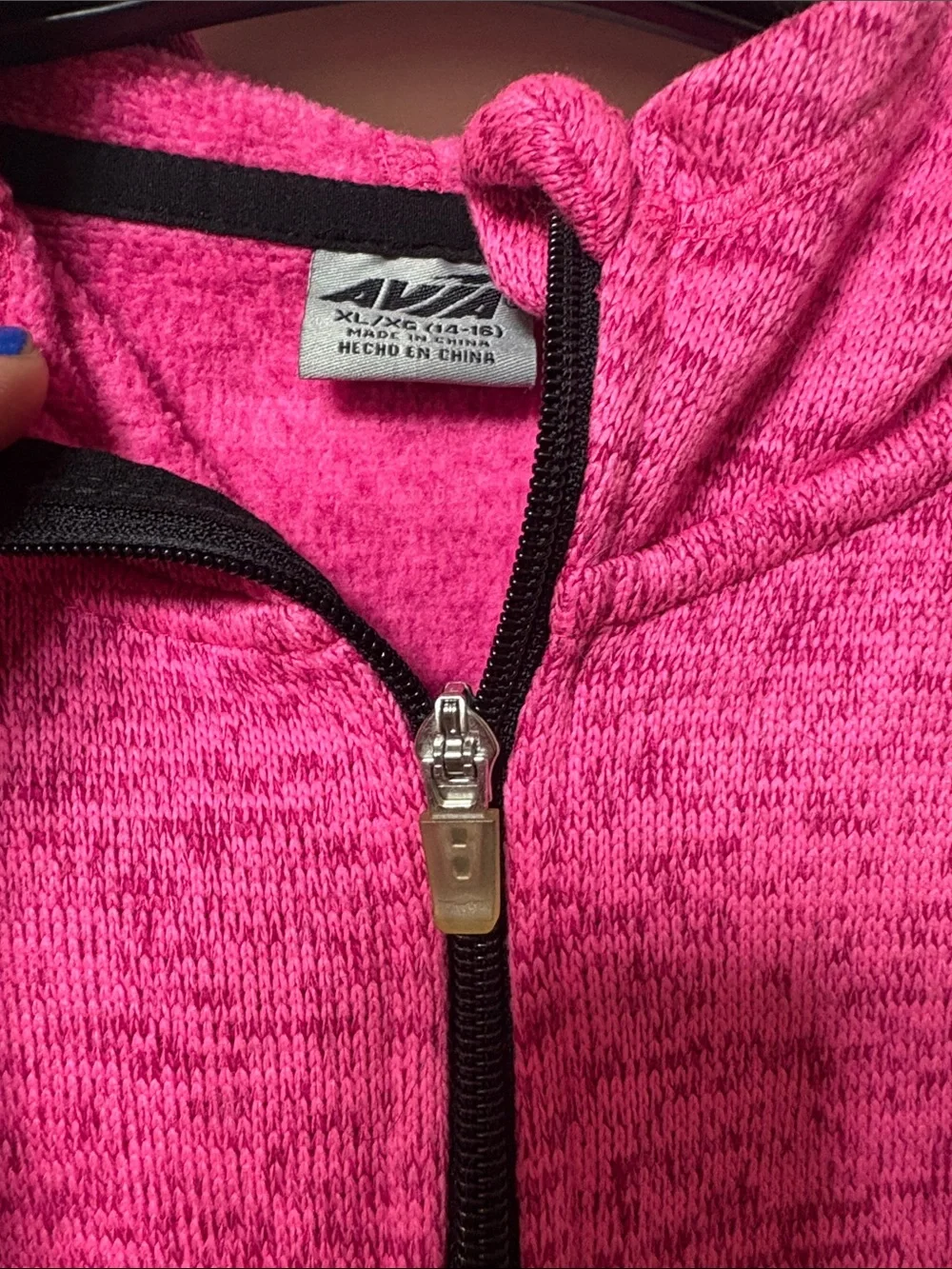 Girls' Pink AVIA Hooded Zip Jacket